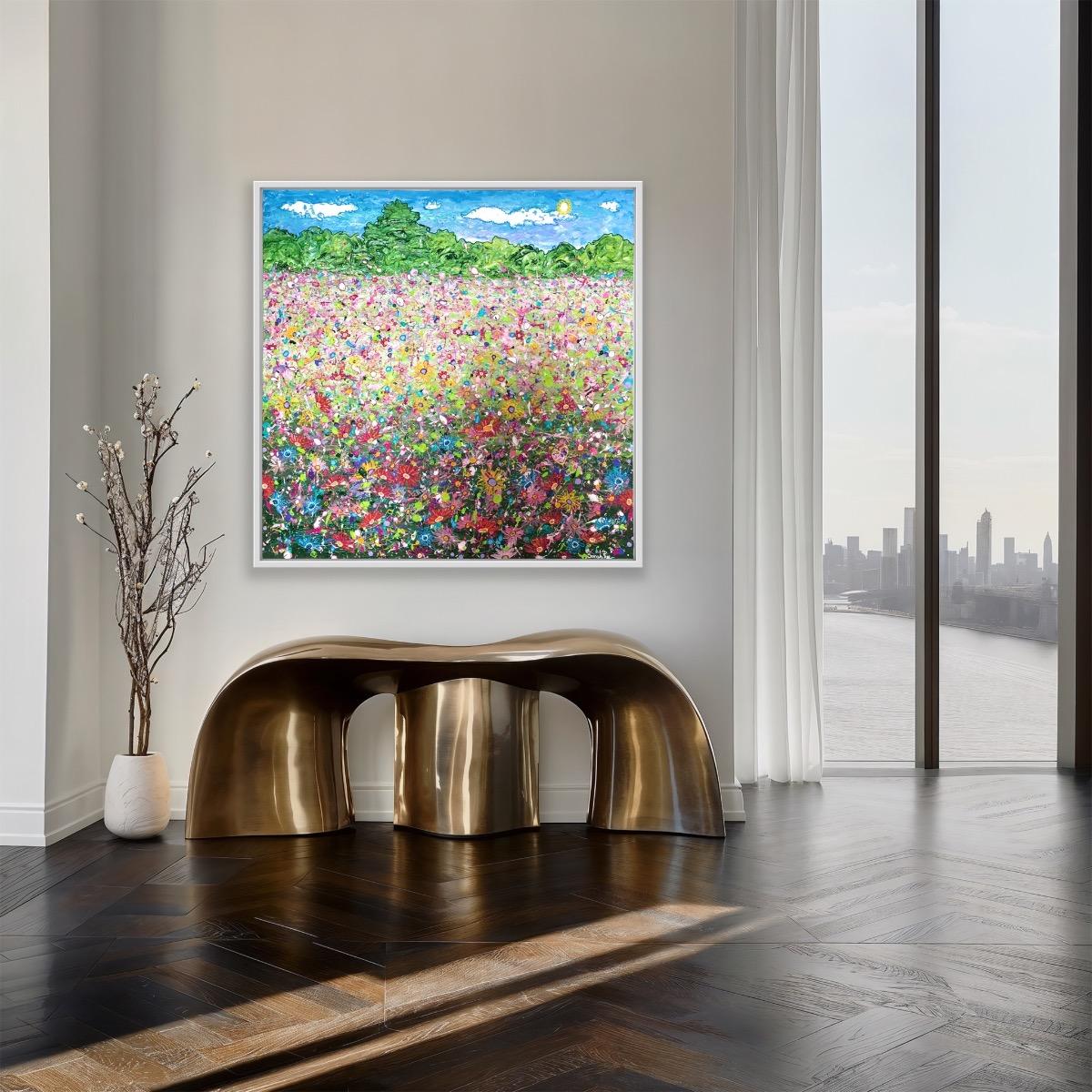 Feld der Träume, Originalgemälde, Landschaft, abstrakt, zeitgenössisch im Angebot 5