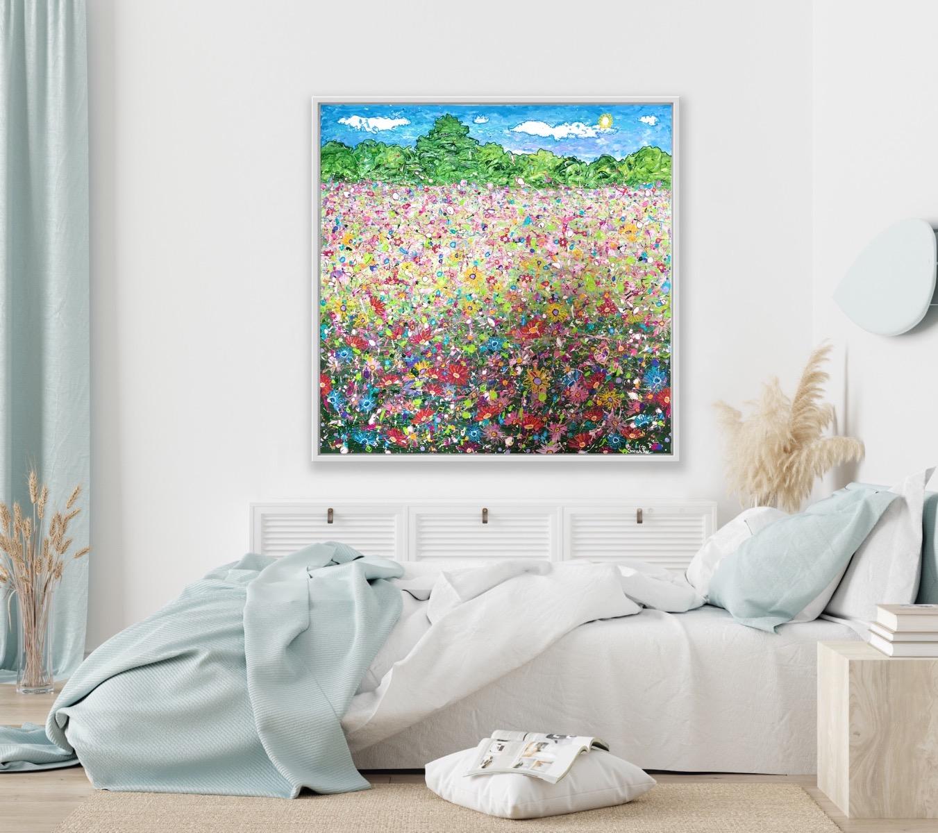 Feld der Träume, Originalgemälde, Landschaft, abstrakt, zeitgenössisch – Painting von Sarah Pye