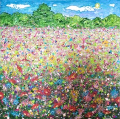 Field of Dreams, quadro originale, paesaggio, astratto, contemporaneo