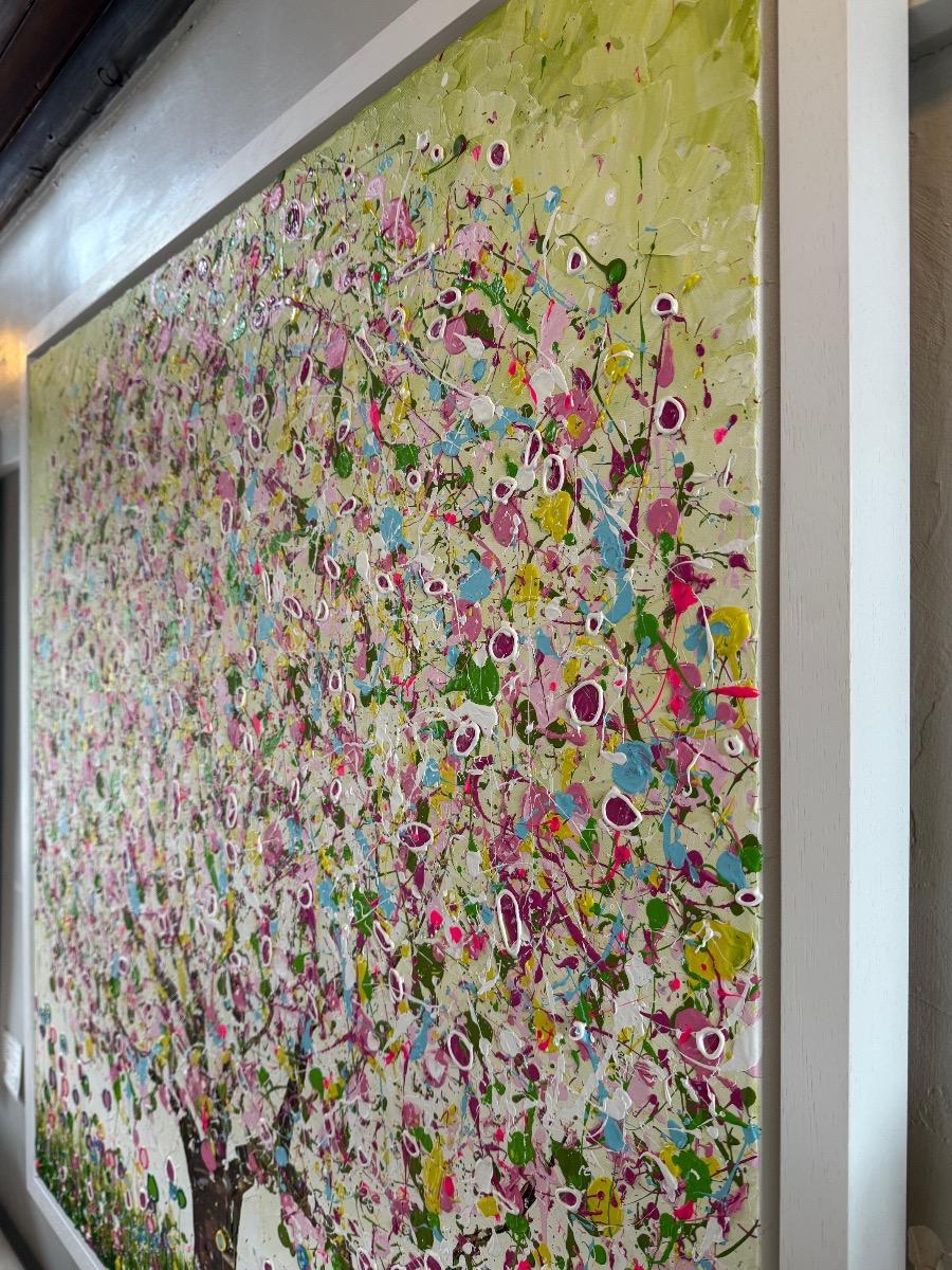 Crème de pistaches, peinture originale, paysage, abstrait, contemporain en vente 3