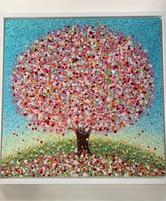 Spring Candy, Sarah Pye, Original Floral Painting, Tree Artwork, Colourful Art