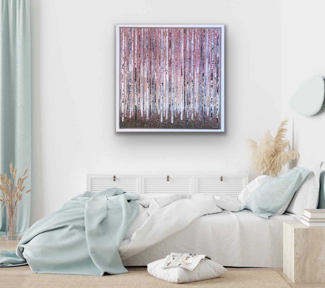 Originalgemälde von Sarah Pye mit dem Titel Spring Dawn. Dieses Werk ist gerahmt und besteht aus Acryl auf Leinwand mit einer Gesamtgröße von 108 cm x 108 cm. 

Zusätzliche Informationen:
108 H x 108 B x 5 T cm (42,52 x 42,52 x 1,97 Zoll)
Verkauft