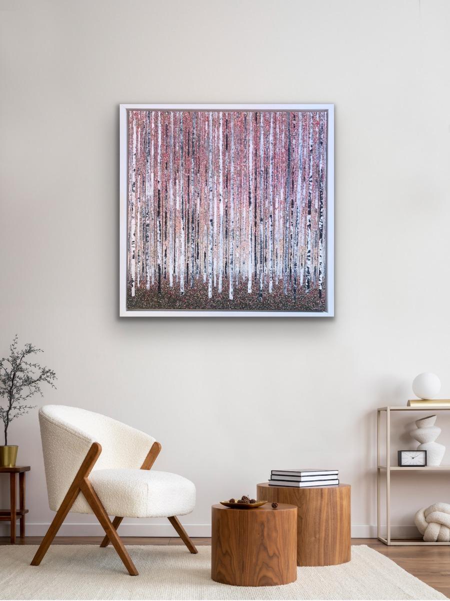 Frühlingsdämmerung, Originalgemälde, Landschaft, abstrakt, zeitgenössisch im Angebot 2