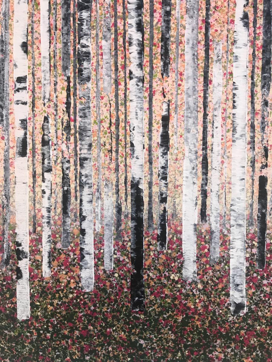 Frühlingsdämmerung, Originalgemälde, Landschaft, abstrakt, zeitgenössisch im Angebot 3