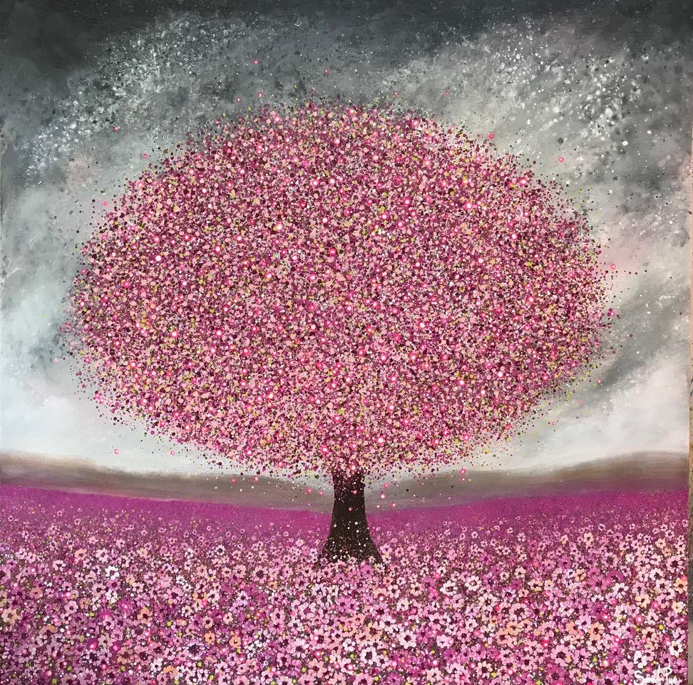 Sarah Pye Abstract Painting - Where There Is Love, Tree Art, Contemporary Pop Art, Oxford Landscape Painting
