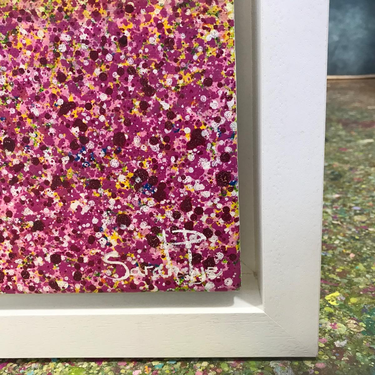 Ala blanca y flor de primavera, Pintura original, Paisaje, Arte arbóreo, Árbol rosa en venta 6