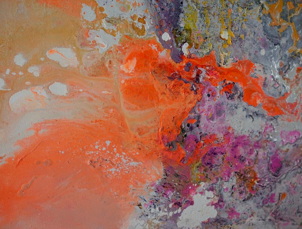 Of Lava and Lative, Sarah Raskey. Mixed media on canvas For Sale 2