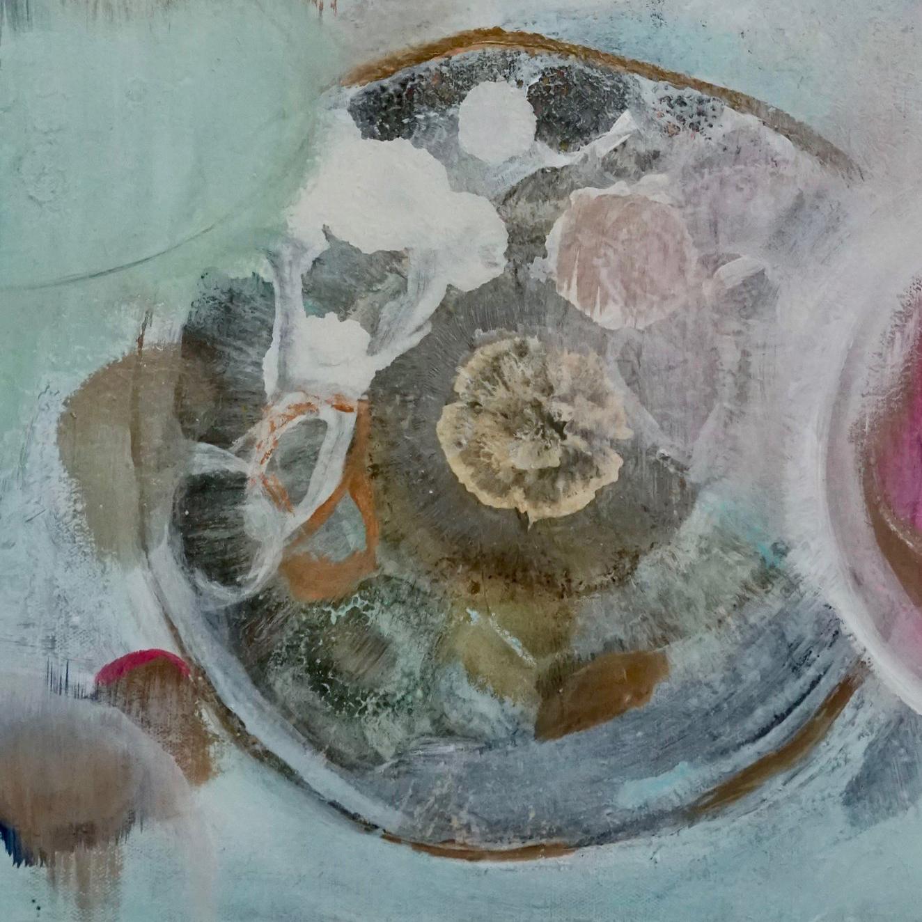 Thought Bubbles, Sarah Raskey. Mixed media on canvas For Sale 1