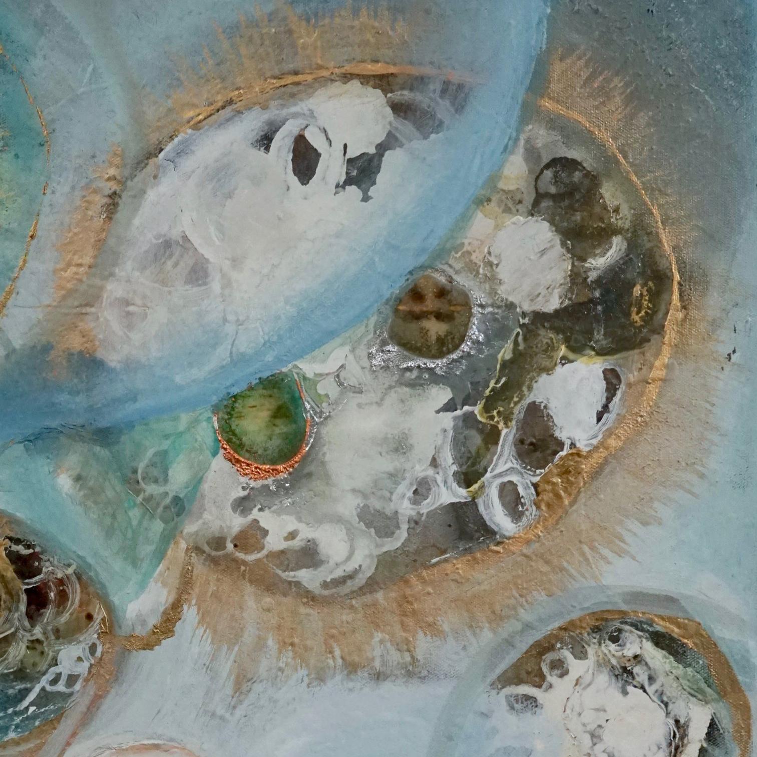 Thought Bubbles, Sarah Raskey. Mixed media on canvas For Sale 2