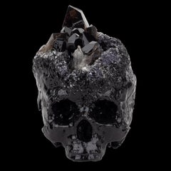 Smoky Crystal Skull Sculpture
