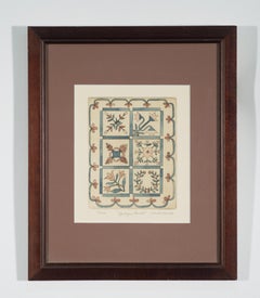 Sarah Rishel Art Print Intaglio Etching "Applique Quilt", 13/200