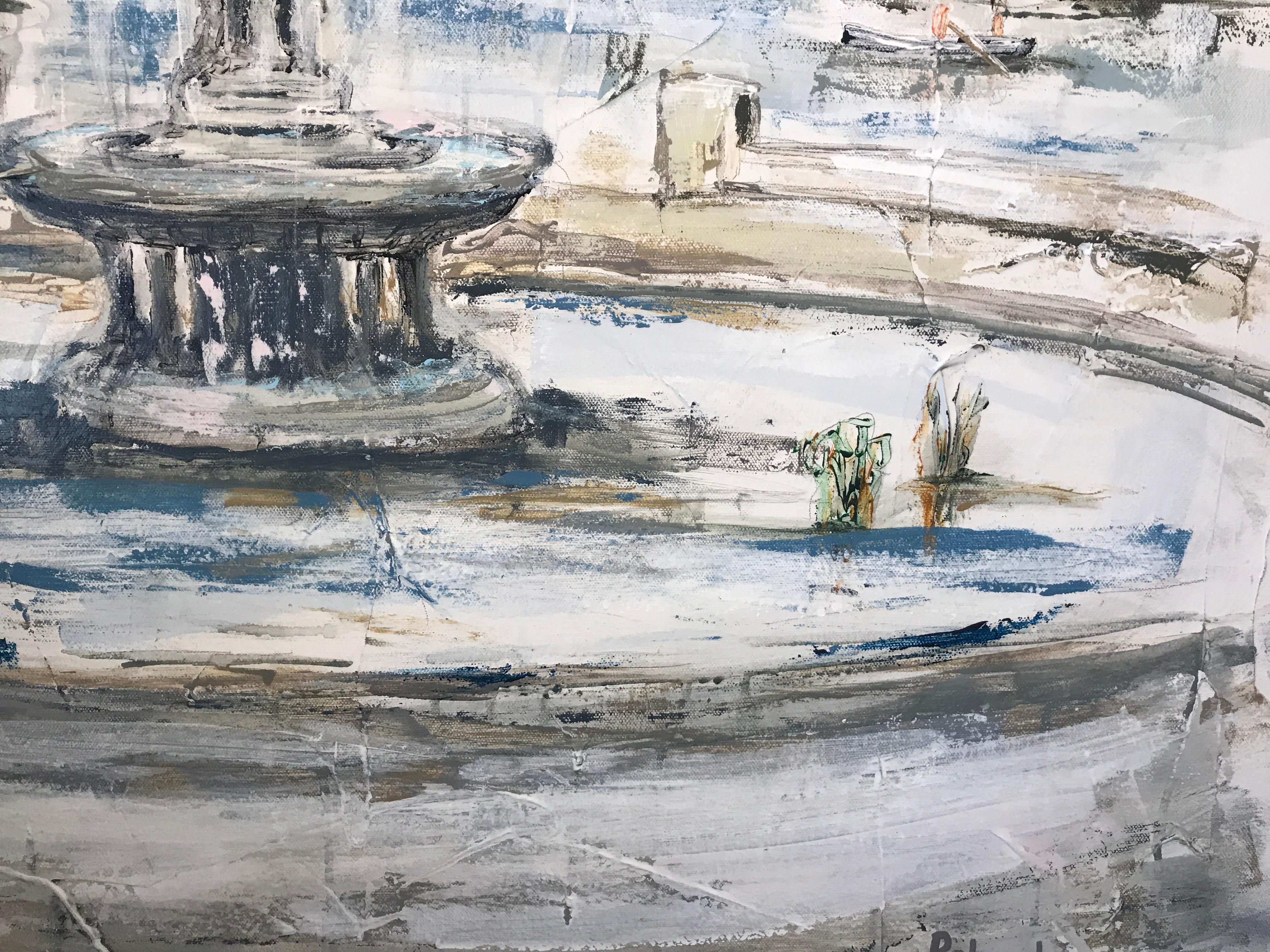 Bethesda Fountain/Central Park, Sarah Robertson Mixed Media on Canvas Painting 5
