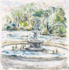 Bethesda Fountain/Central Park, Sarah Robertson Mixed Media on Canvas Painting