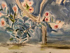 Blue Garden, by Sarah Robertson Impressionist Canvas Floral Painting