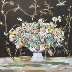 Ramo en las viñas de Sarah Robertson, Pintura floral cuadrada
