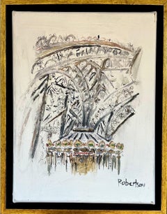 Étude Carrousel Paris de Sarah Robertson, petite peinture de Paris encadrée