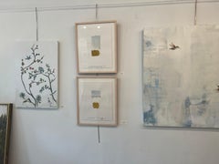 Garden Birds and Butterflies 3 by Sarah Robertson, Mixed Media Floral Painting