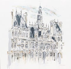 Hotel de Ville, Paris, by Sarah Robertson Impressionist Canvas Painting