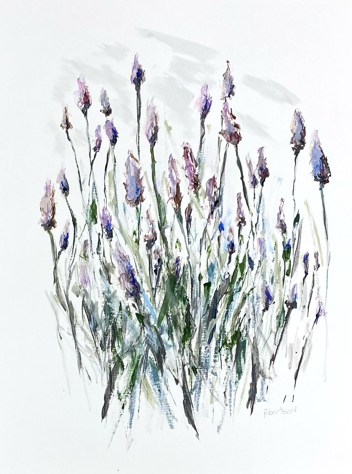 Plongez dans la beauté tranquille de "Lavender Study", une captivante huile sur papier réalisée par la talentueuse Sarah Robertson. Cette pièce capture magistralement l'essence des champs de lavande, avec des coups de pinceau délicats et des teintes