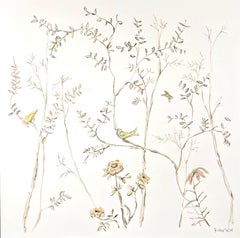 Morning Garden by Sarah Robertson, Square Floral Painting on Canvas