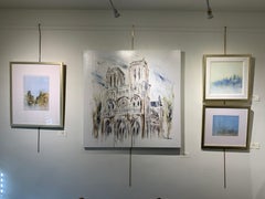 Notre Dame, Sarah Robertson Mixed Media on Canvas Painting