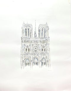 Peinture sur papier Notre Dame Western de Sarah Robertson