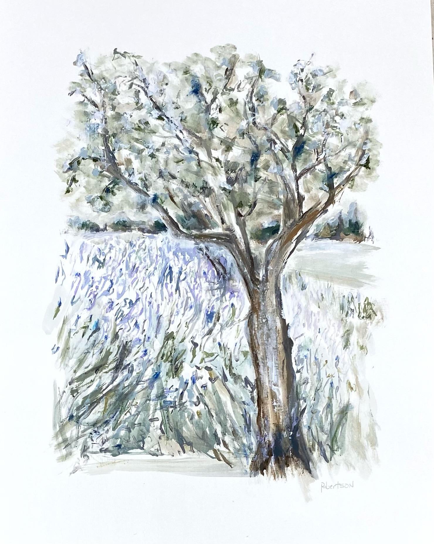 Les oliviers dans la lavande par Sarah Robertson, France Peinture sur papier