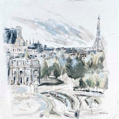 Vue de Paris par Sarah Robertson, peinture impressionniste de Paris