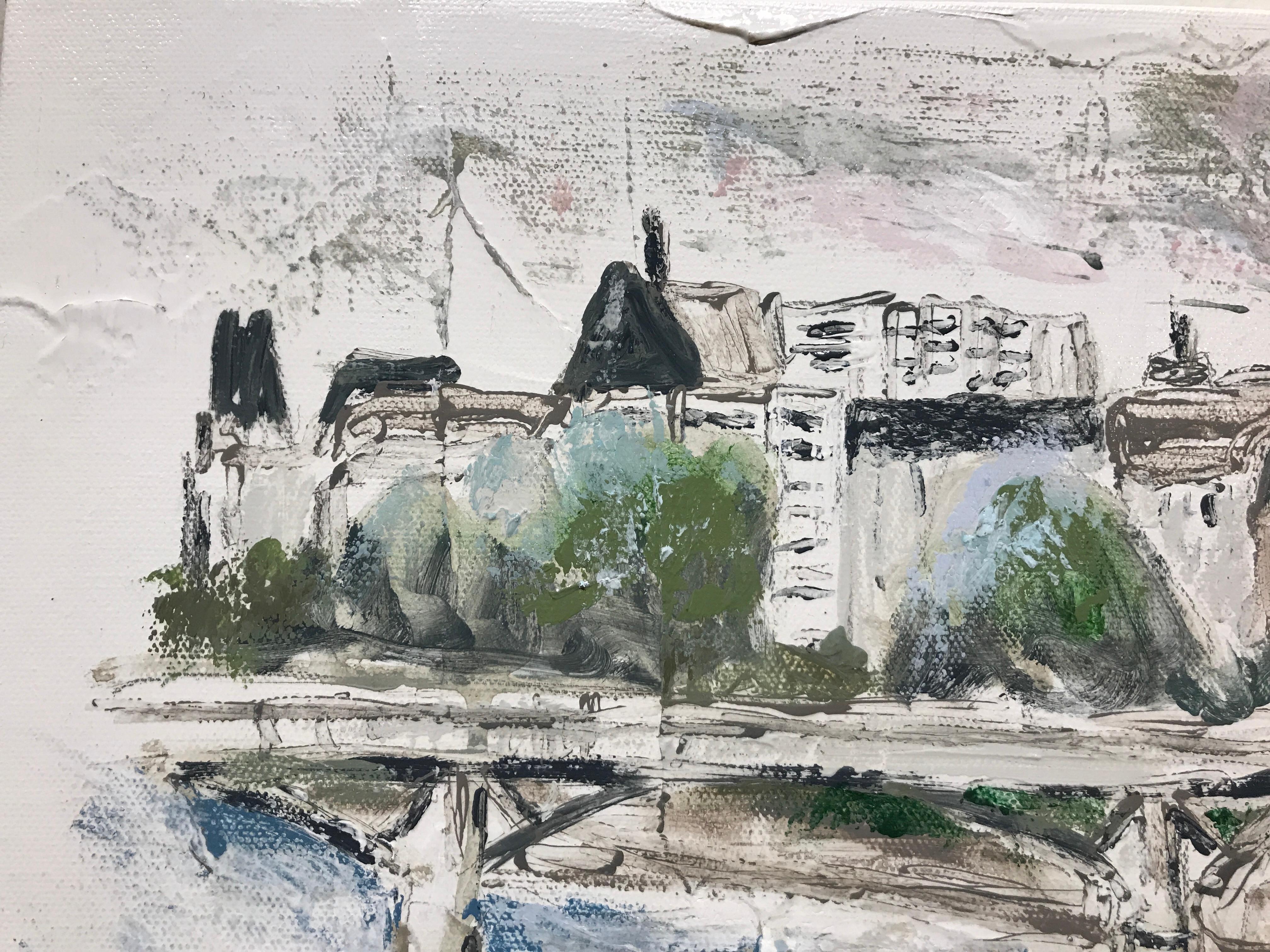 Pont des Arts Over River Seine, Sarah Robertson Impressionist Parisian Scene 5