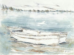 Quiet and Calm by Sarah Robertson, Large horizontal boat Painting on Canvas