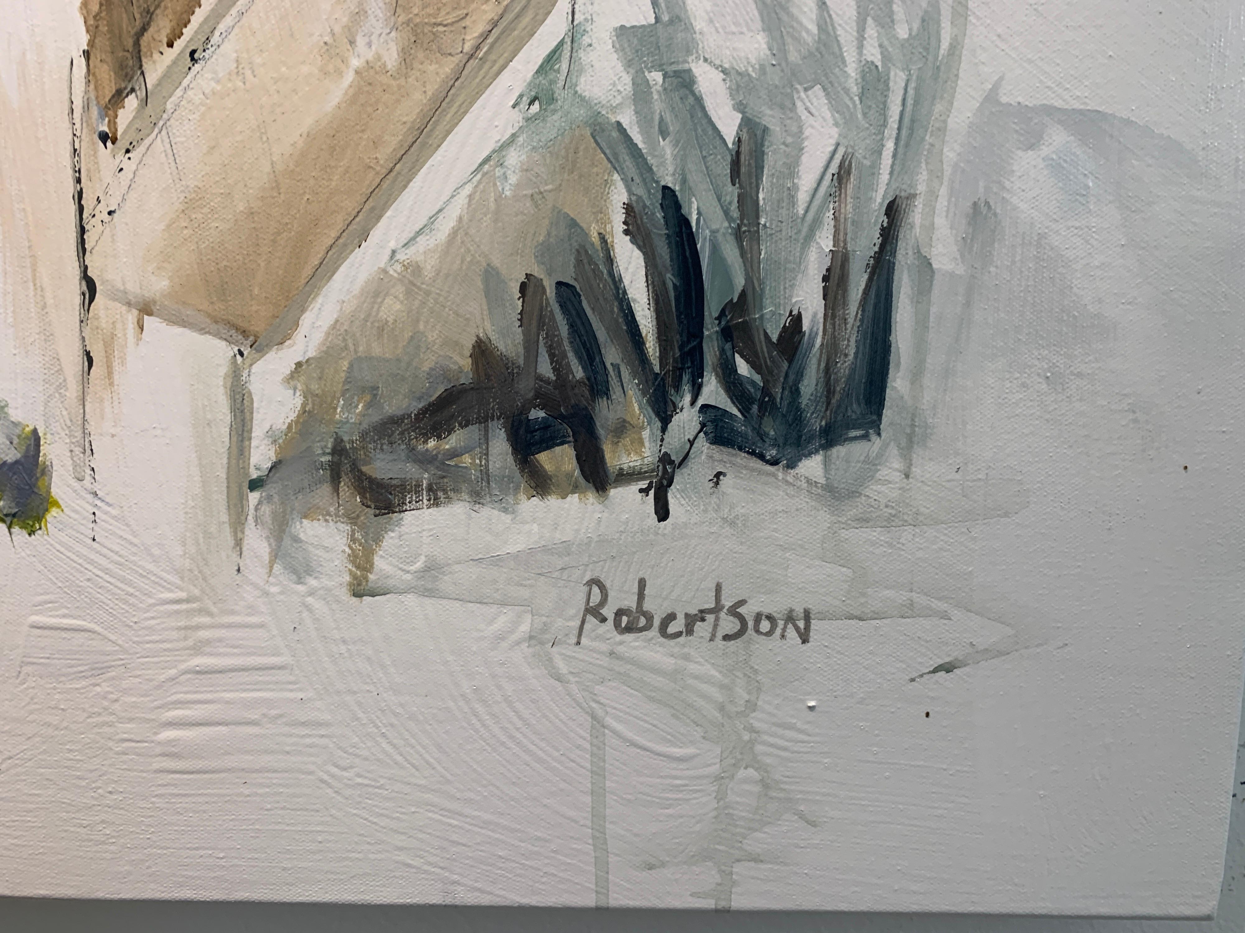 Rosemary, The Town by Sarah Robertson, Impressionist Mixed Media Painting 1