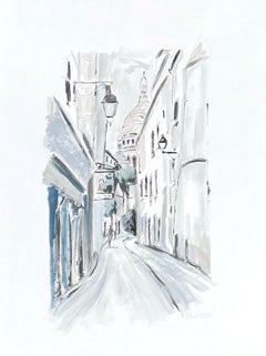 Street View of Montmartre by Sarah Robertson, Paris Painting