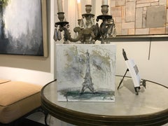 The Eiffel Tower, Sarah Robertson Petite Mixed Media on Canvas Parisian Painting