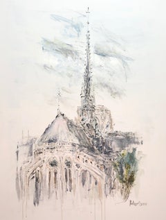 sarah robertson nude The Spire, Notre Dame by Sarah Robertson Paris Painting with Blue Painting