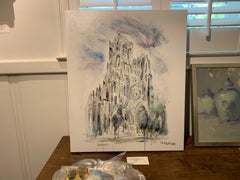 West Facade Notre Dame Joan of Arc, Sarah Robertson Paris Canvas Painting