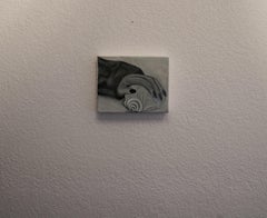 Black and White, Oil Painting, Small, Hand, Shell,