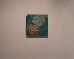 Shell, Sea Life, Humor, Pop Culture, Surrealist, Small Oil Painting