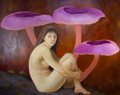 Seated Nude with Mushrooms