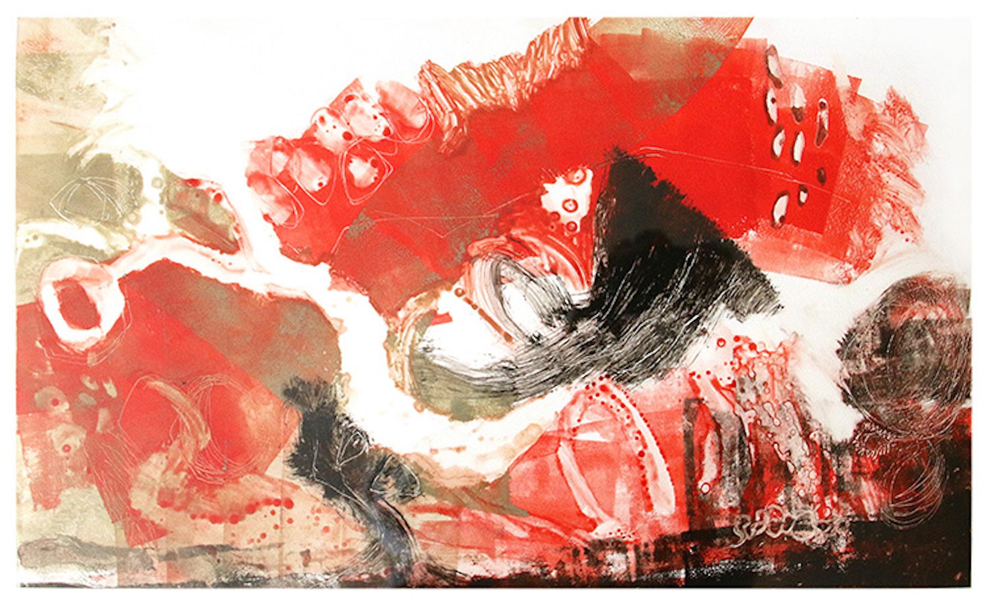 Crazy days, City Lights de Sarah Russell, art abstrait contemporain, monotype