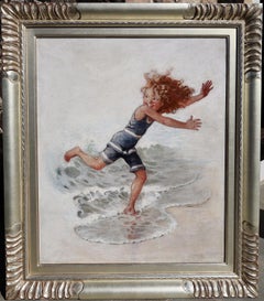 Little Girl Running from Waves, couverture originale du Saturday Evening Post