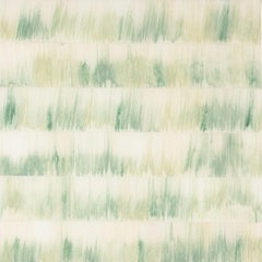 The Grasses #2 - Collaged Mixed Media Serene Meadow, gerahmtes Gras