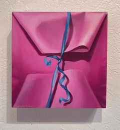 "Pacchetto rosa" - Pittura a olio su pannello cullato