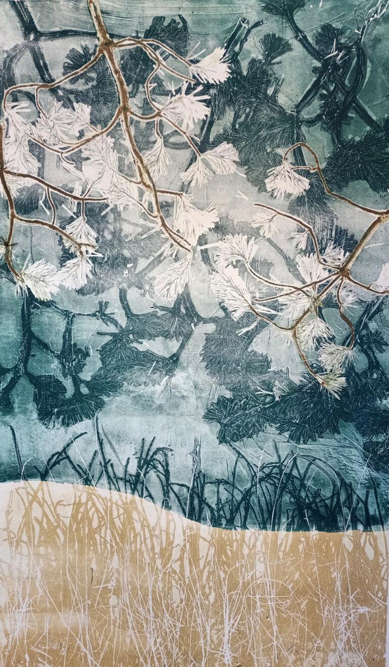 Sarah van Rossem Figurative Painting - Loonse and Drunense Dunes - 21st Century Contemporary Plant Painting