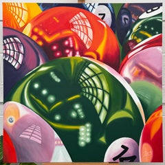 Palline da biliardo americano, serie “Sala giochi da casinò”, olio su tela, 2026
