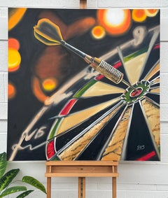 Bersaglio da freccette britannico, serie “Sala giochi da casinò”, olio su tela, 2026