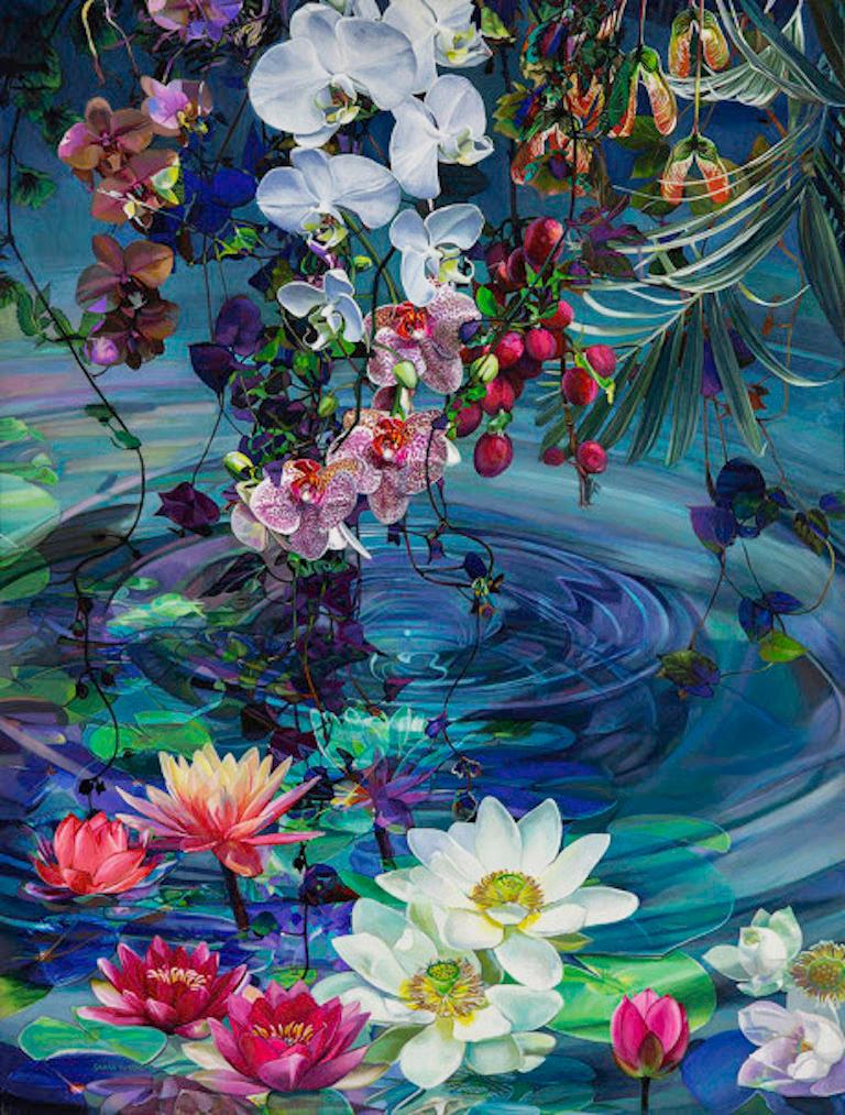 Figurative Painting Sarah Warren - Pool Waterlily