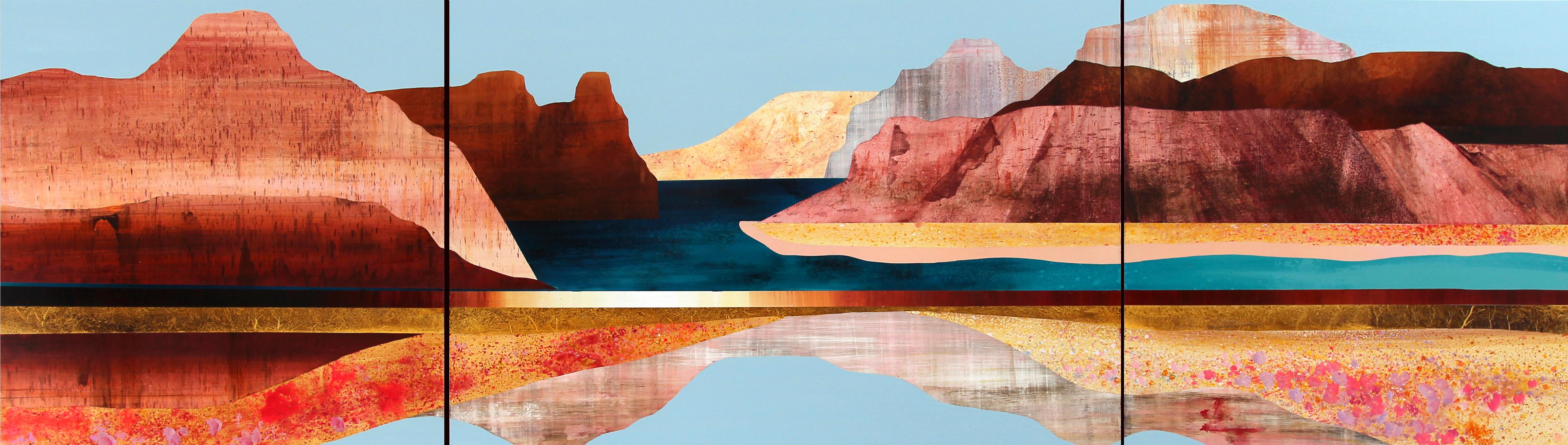 Sarah Winkler Abstract Painting - Colorado River into the Grand Canyon