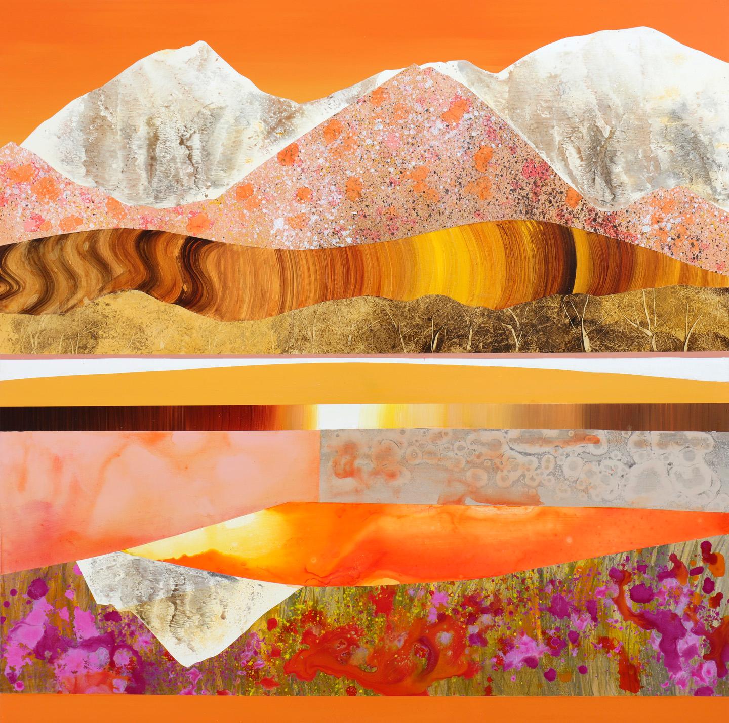 Sarah Winkler Landscape Painting - Orange, Hawkweed, and Montana Agate