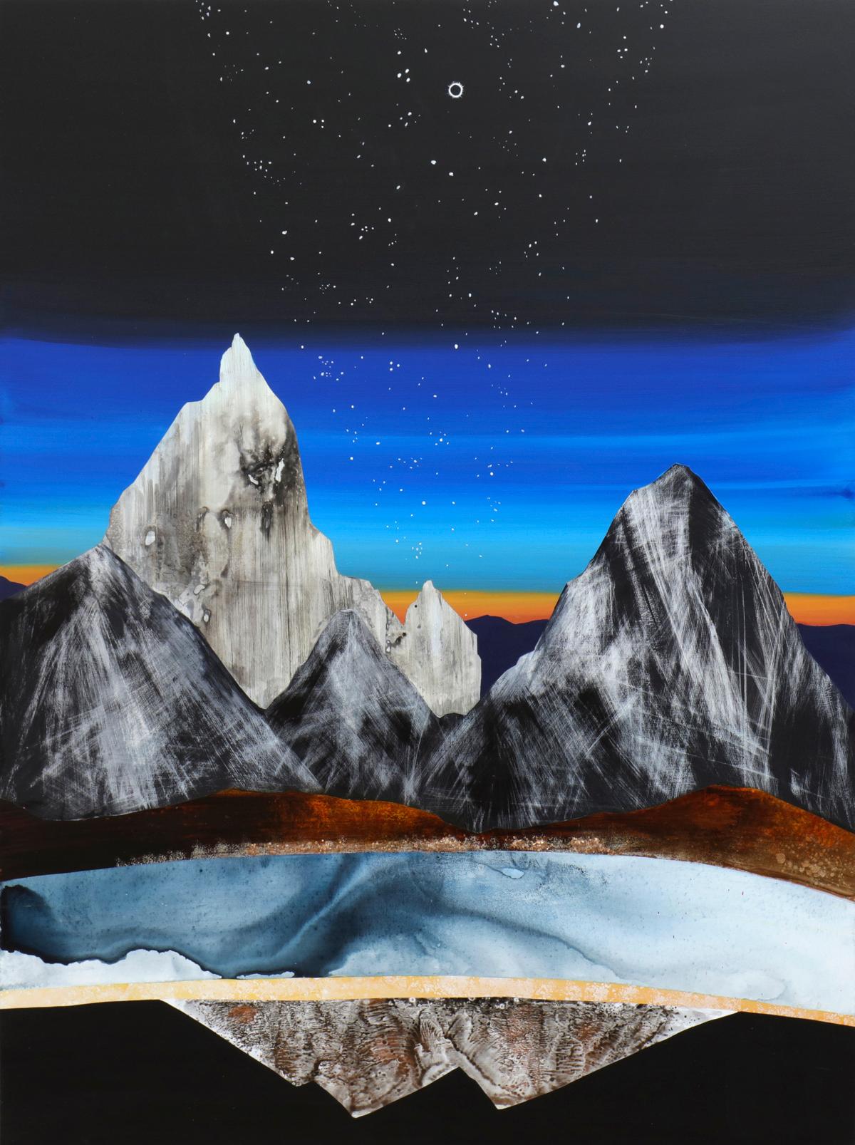 Chemin de la totalité, éclipse au parc national du Grand Teton. - Painting de Sarah Winkler