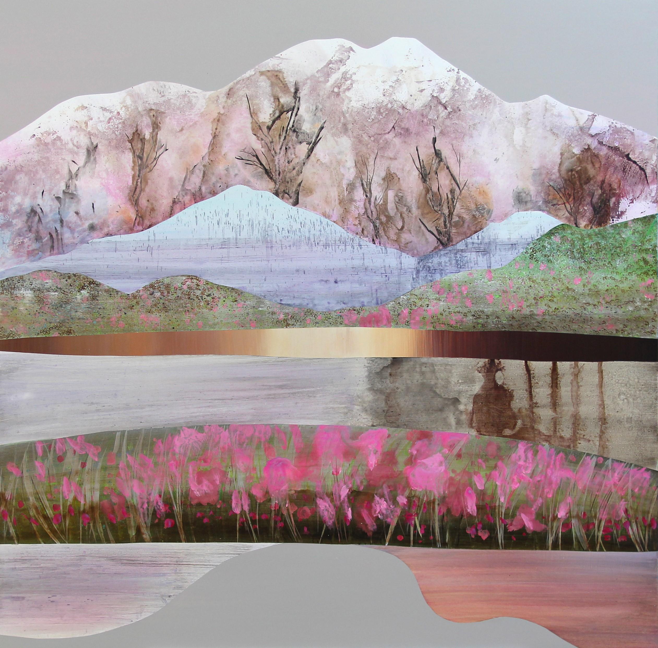 Sarah Winkler Landscape Painting - Ranch Meadows, Morning Pinks